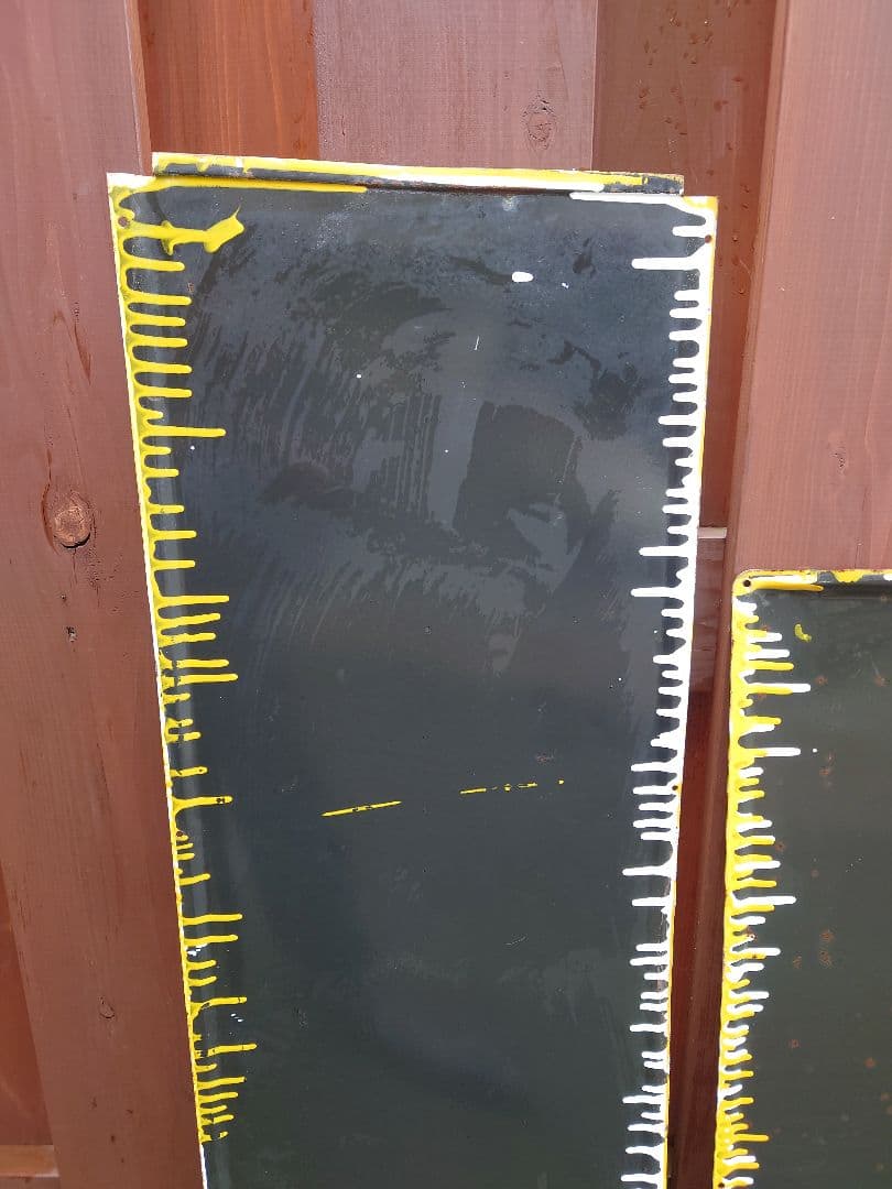 昭和 レトロ ホーロー 看板 丸石 自転車 特大 2枚組 当時物