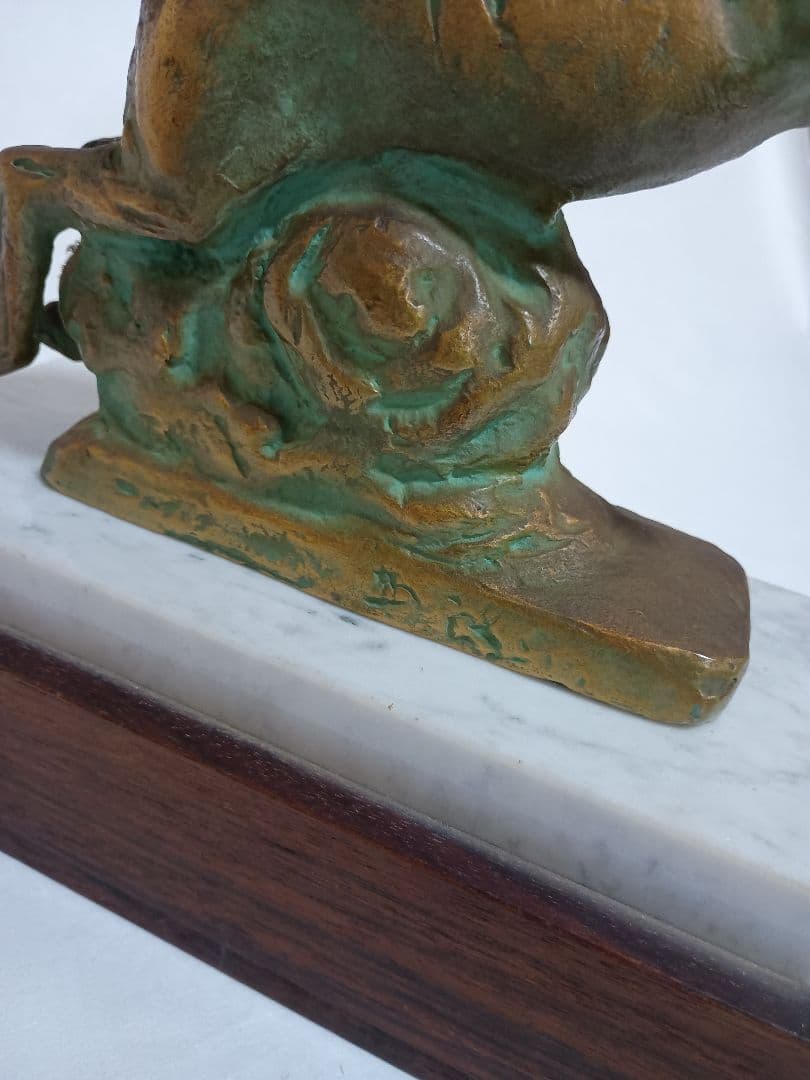 大*太様 北村西望　馬　ブロンズ象「天馬」　干支　午　桐箱　台座付き