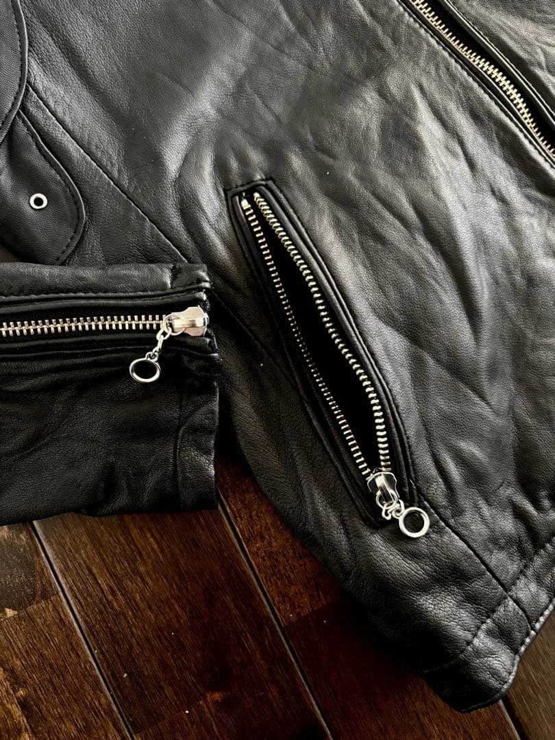 BEAUTY&YOUTH/シープレザー シングル ライダースJKT ブラック M