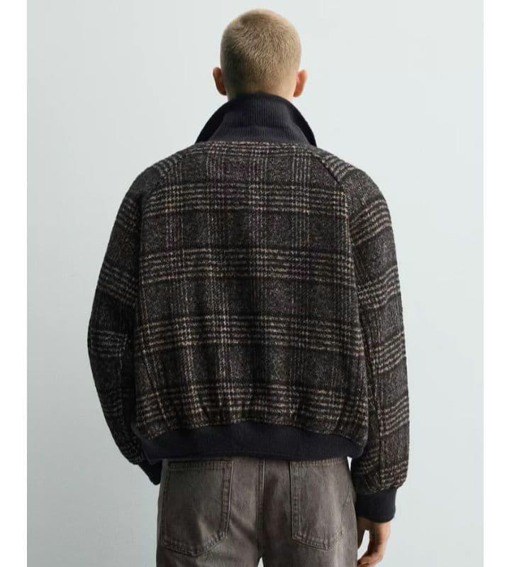 【ヨシユアル】完売品 ZARA リブ襟切り替えジャケット S