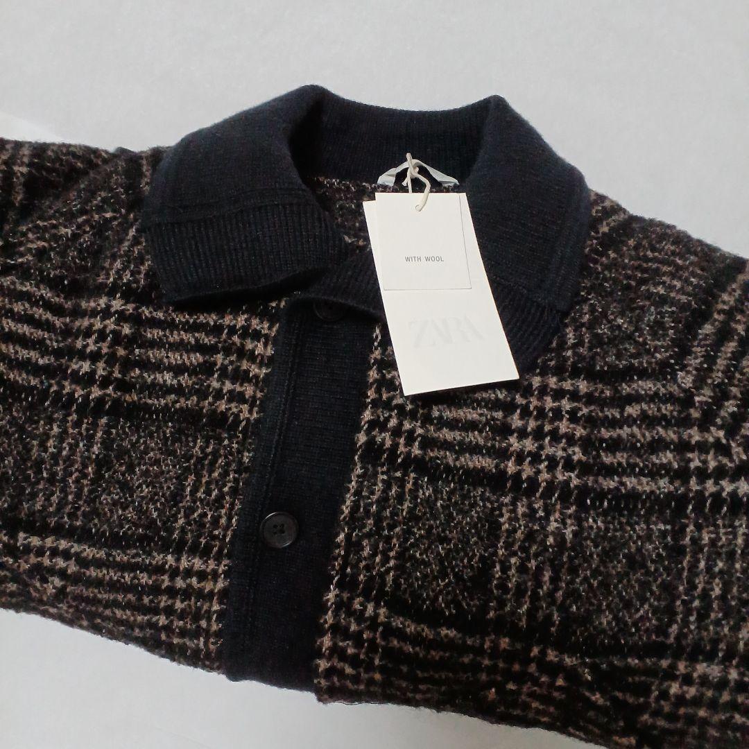 【ヨシユアル】完売品 ZARA リブ襟切り替えジャケット S