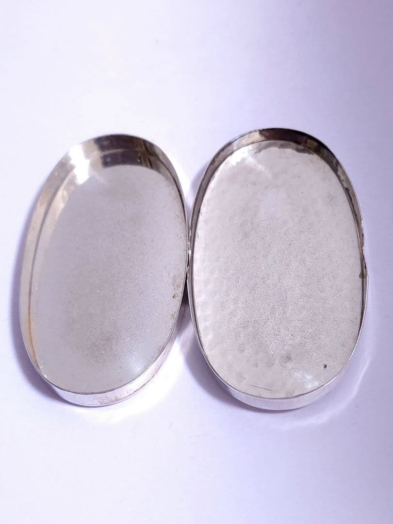 銀製 小判型 ケース 小物入 楊枝入 槌目打 40.51g