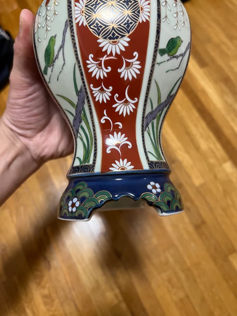 將軍壺　未峰窯 色絵　金彩　古伊万里 飾り物