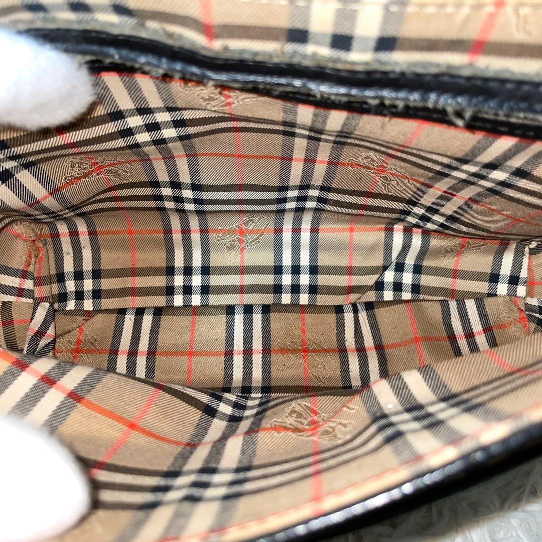 【美品】Burberry バーバリー　ショルダーバッグ　レザー　ブラック　黒