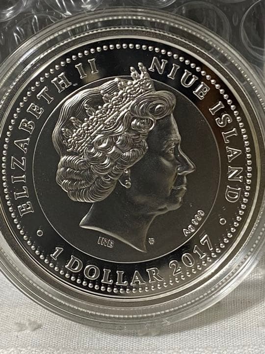 2017　ニウエ　スカラベ　天然ターコイズ　999個限定　銀貨