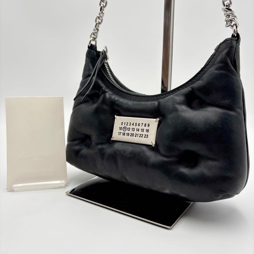 メゾンマルジェラ グラムスラム チェーンショルダーバッグ レザー ブラック