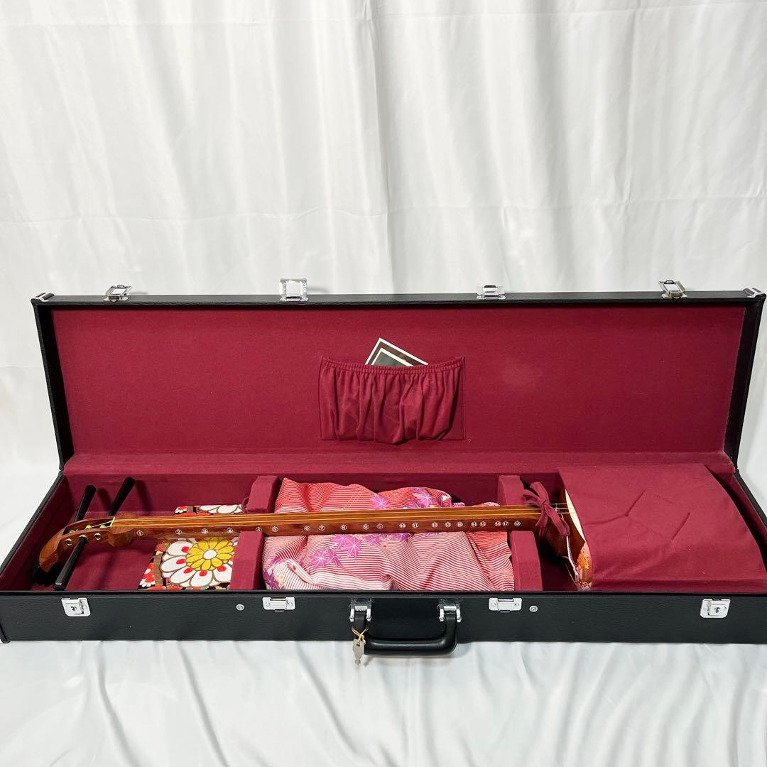 三味線 細棹 和楽器 弦楽器 本体 ハードケース 付属品付