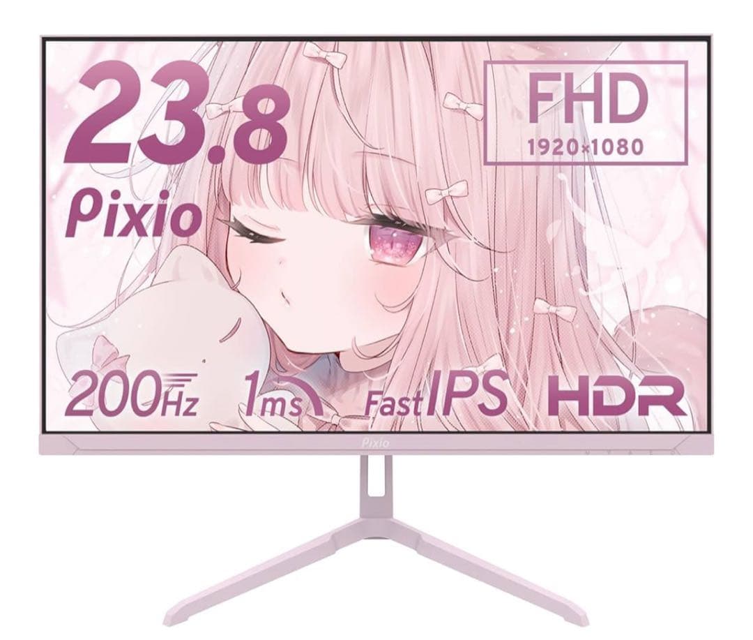 ピクシオ PX248 ウェーブパステルピンク　ゲーミングモニター