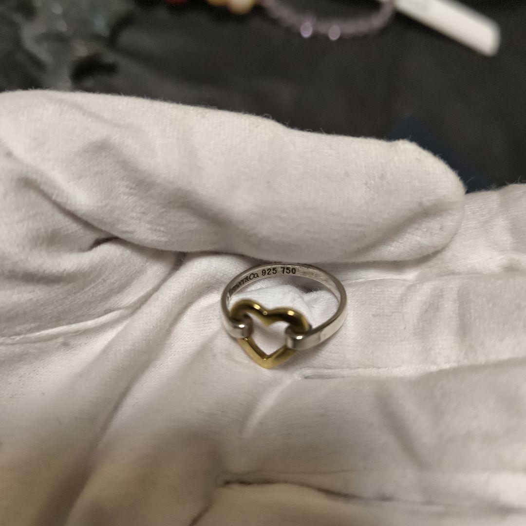 廃盤　 ハート型リングハート　オープン　リンク　コンビ10号 750 925