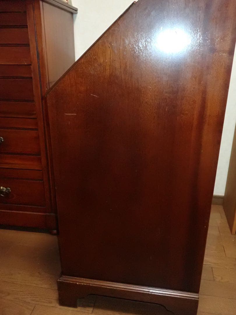 英国 1950年 ライティングビューロー マホガニー 鍵付き アンティークデスク