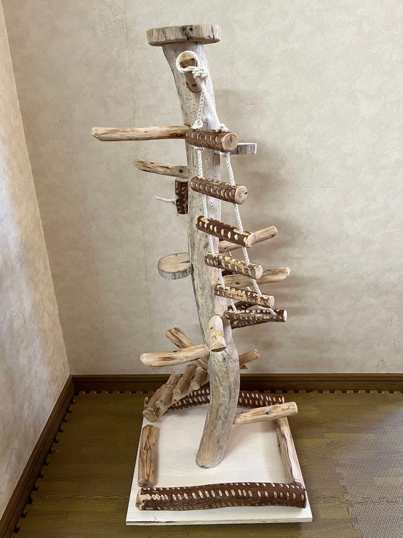 鳥インコ止まり木 流木バードアスレチックタワー型 大サイズバードジムバードトイ