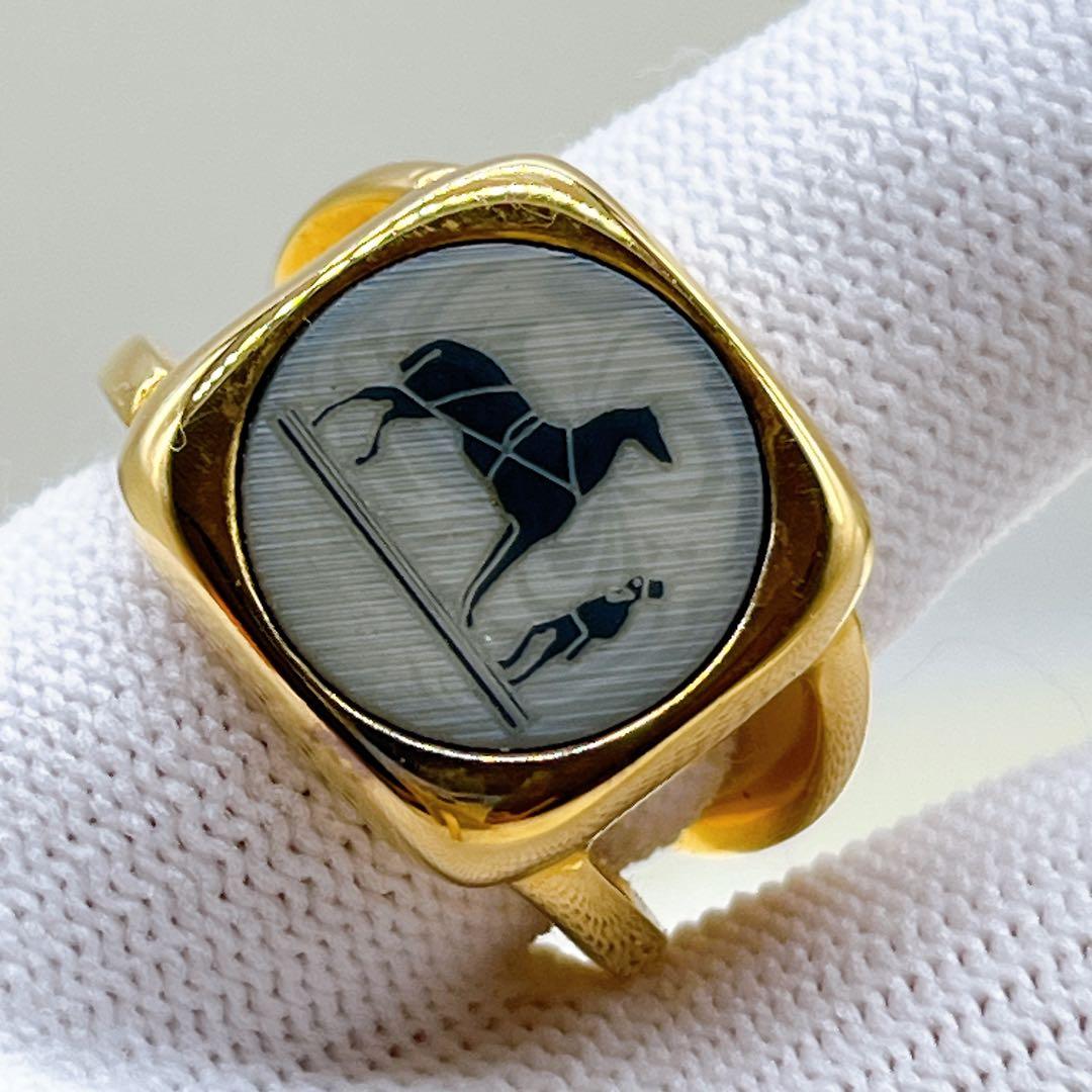 【エルメス】コロゾリング #55 馬車 ゴールド ヴィンテージ 純正ケース付