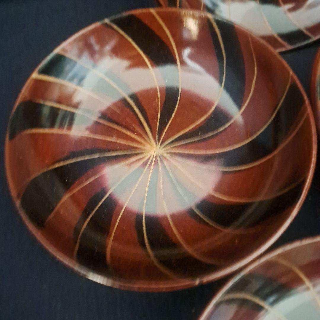 「グッド デザイン！木のお皿(直径11cm. 高さ3cm)」 木製漆器7客セット