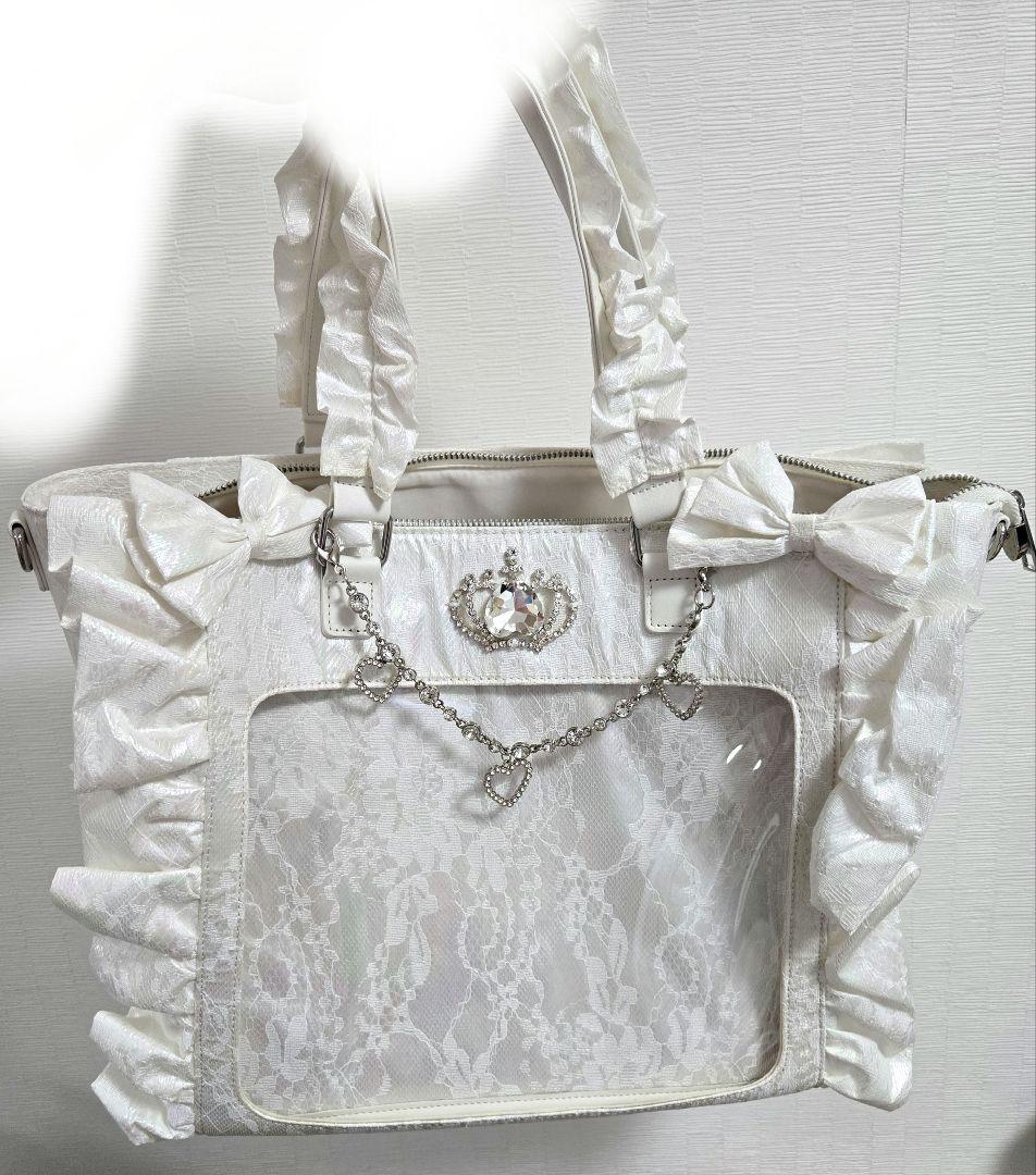 palelfy パルエルフィー オーロラレースBIG姫痛バ ホワイト 痛バッグ