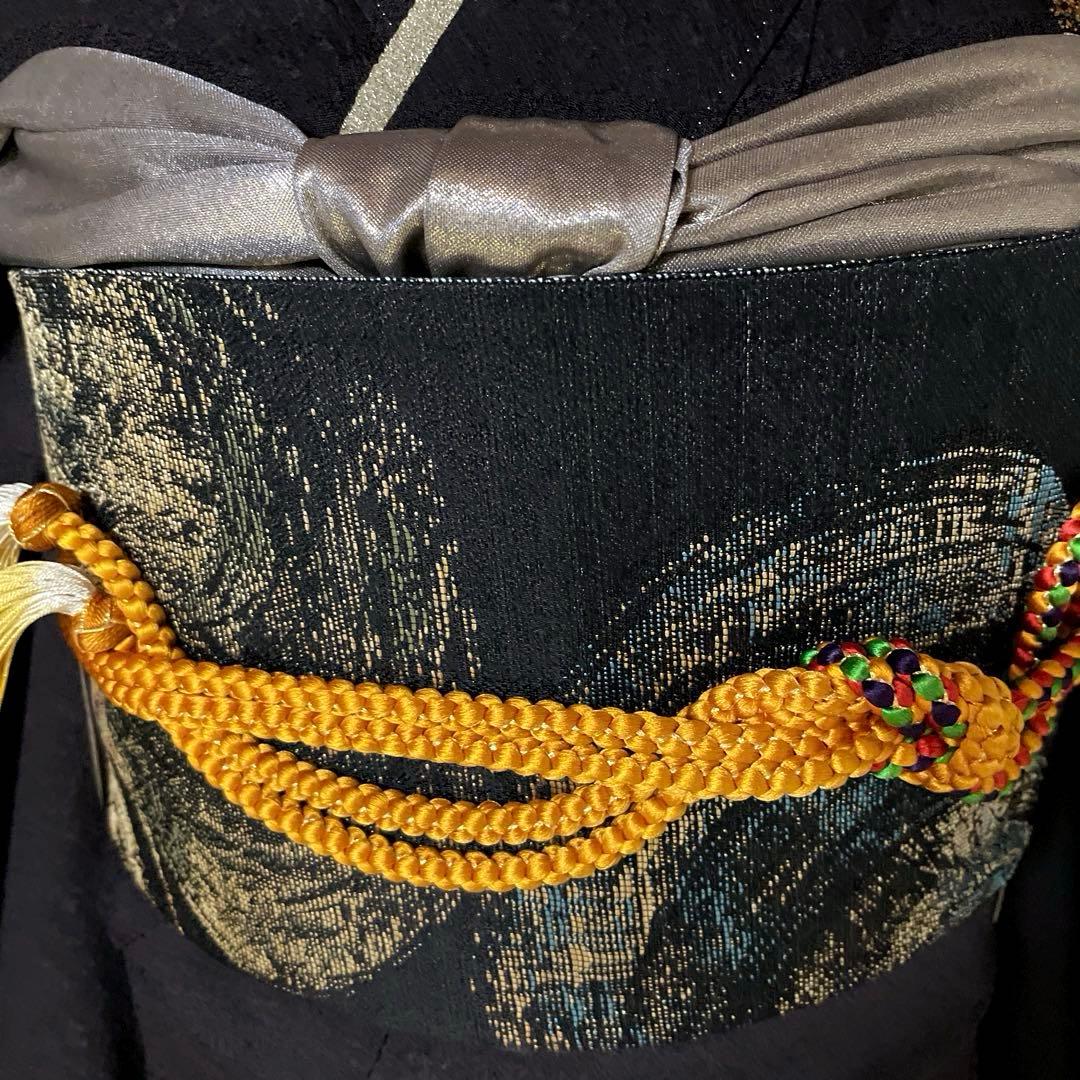 振袖フルセット　手描き友禅　成人式振袖　振袖　裄丈68 コシノブランド　焦茶色