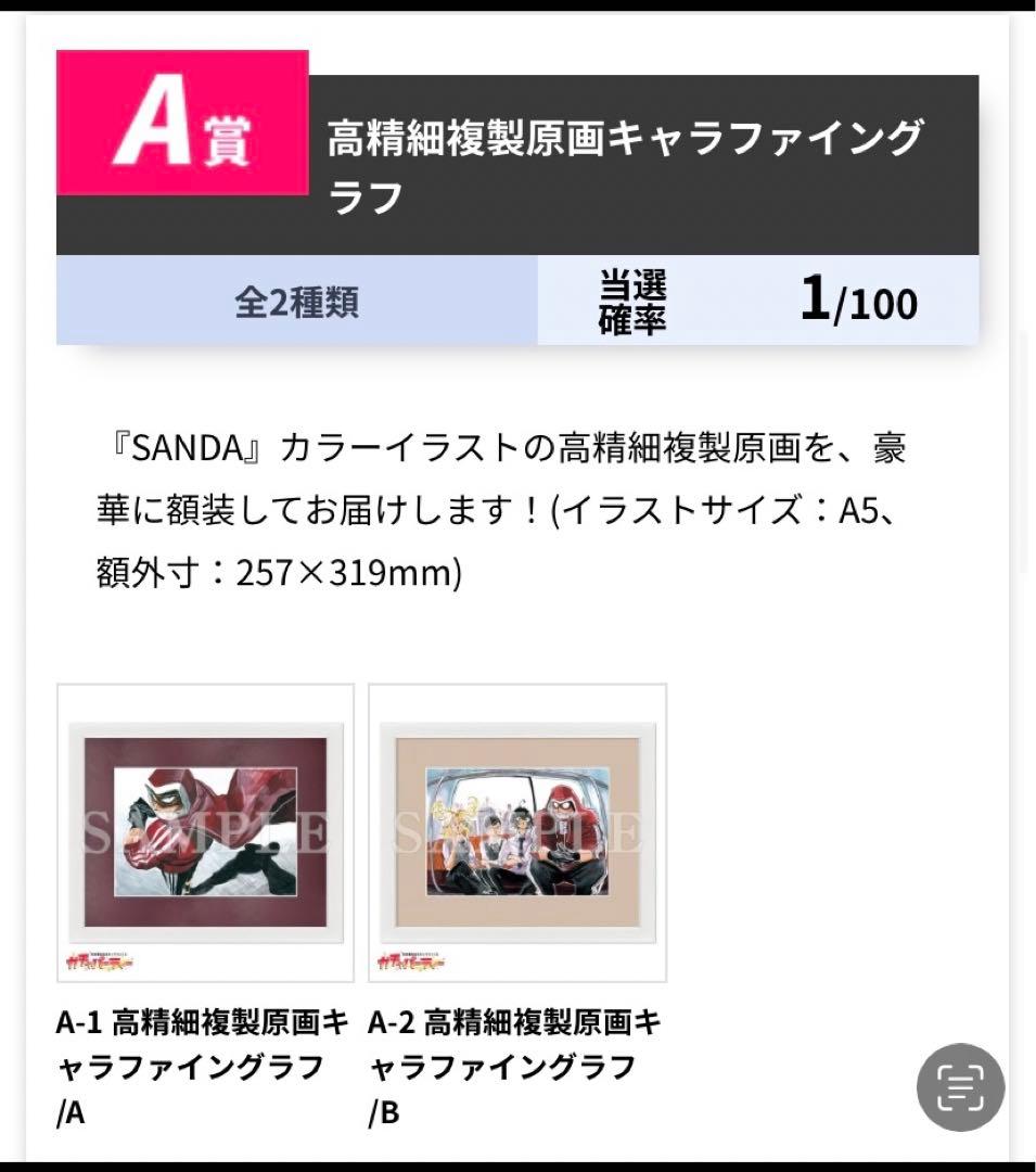 SANDA ガチャパーティー　A賞 高精細複製原画キャラファイングラフ
