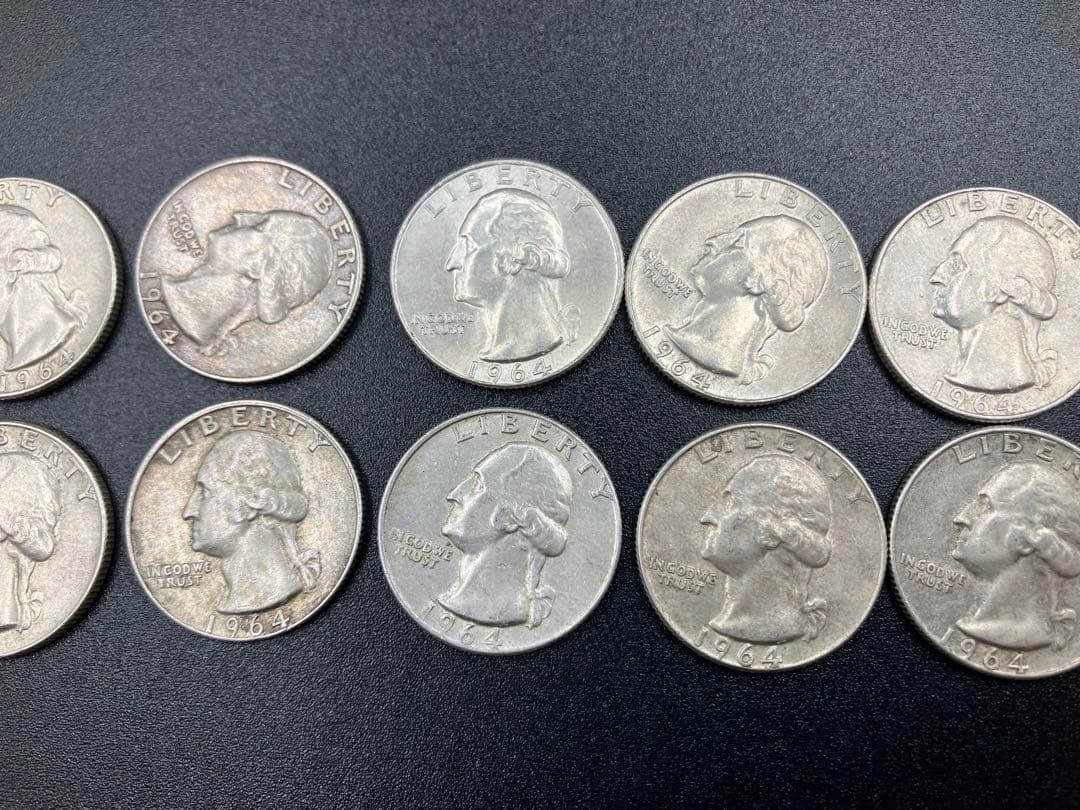 アメリカ 白銅貨25セント50枚 ケネディ50セント銀貨4枚 銀貨1ドル3枚