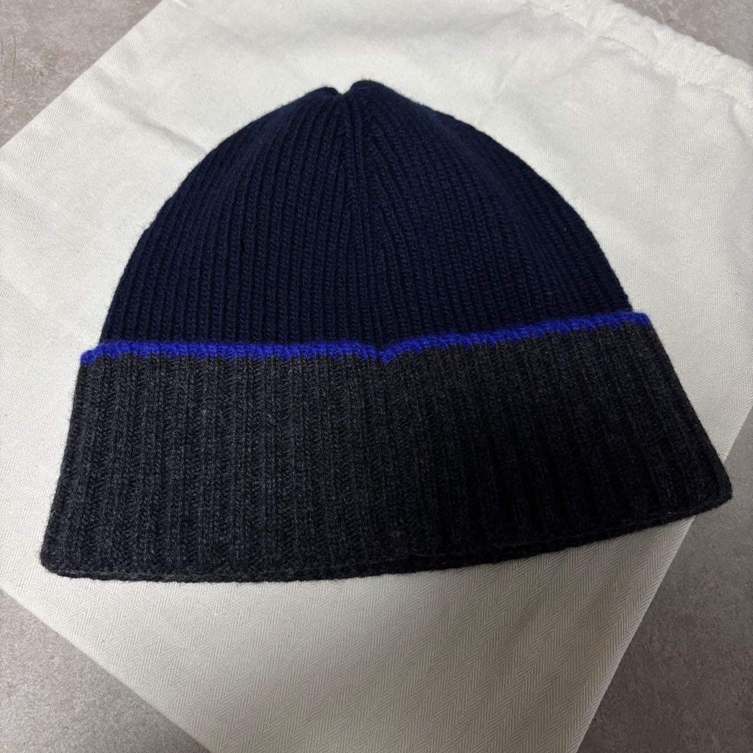 【専用】LOEWE ロエベ ビーニー ニット帽 アナグラム ネイビー × グレー