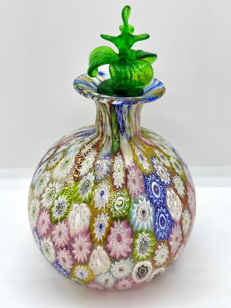 #ムラノガラス ミルフィオリ香水瓶 & ボウル セット　ベネチアンガラスP-3m