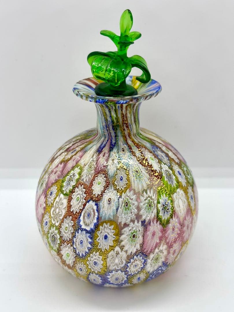 #ムラノガラス ミルフィオリ香水瓶 & ボウル セット　ベネチアンガラスP-3m