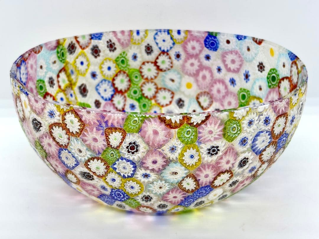 #ムラノガラス ミルフィオリ香水瓶 & ボウル セット　ベネチアンガラスP-3m