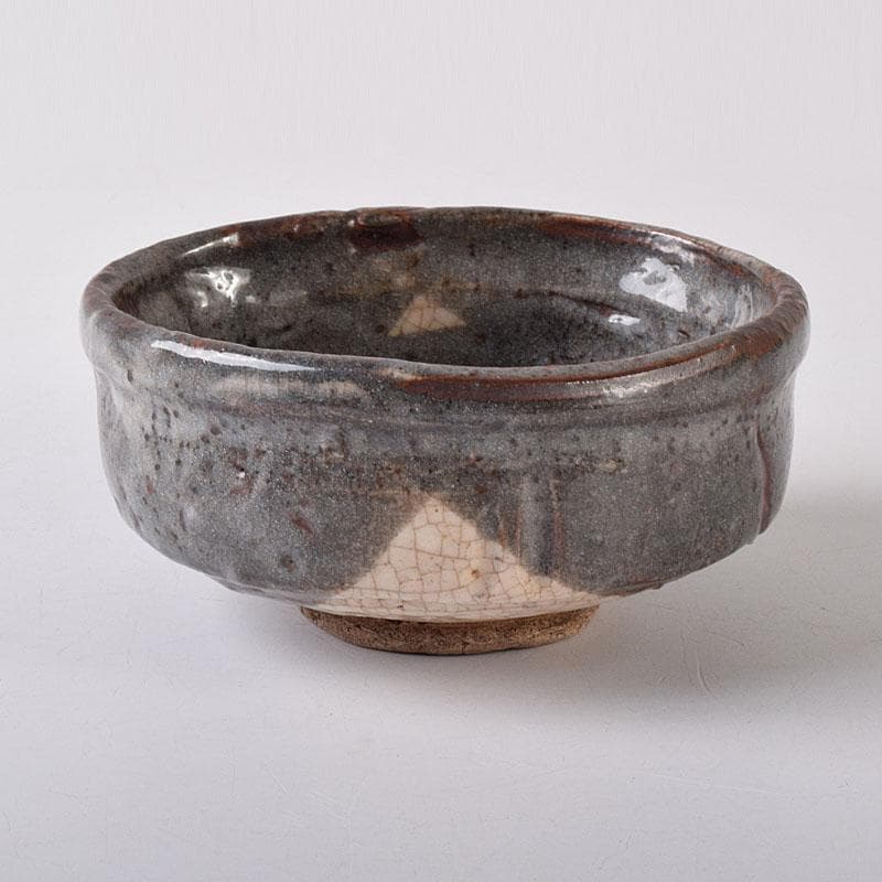 茶道具　鼠志野焼　升形茶碗　時代箱　V　R7989