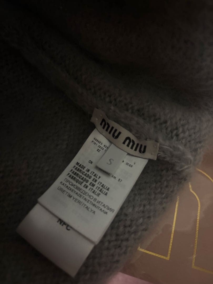 miumiu ミュウミュウ モヘア ビーニー ニット帽 グレー