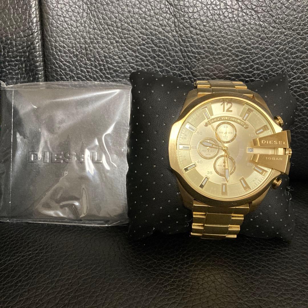 【準美品】 ディーゼル DZ-4360 ゴールド 稼働品 腕時計 y2k
