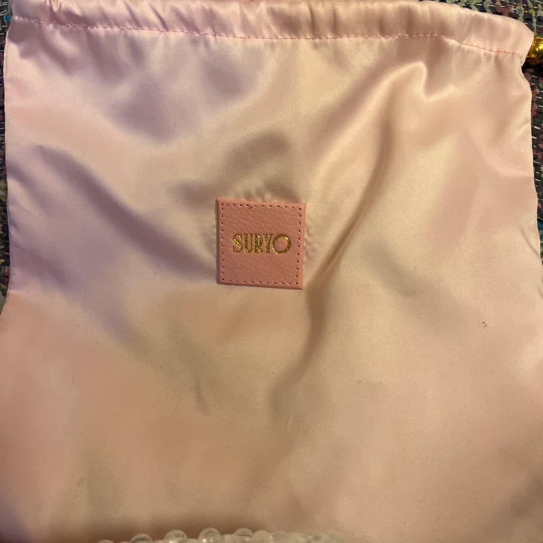 SURYO BIJOU BAG ビジューバッグ ストーン 白