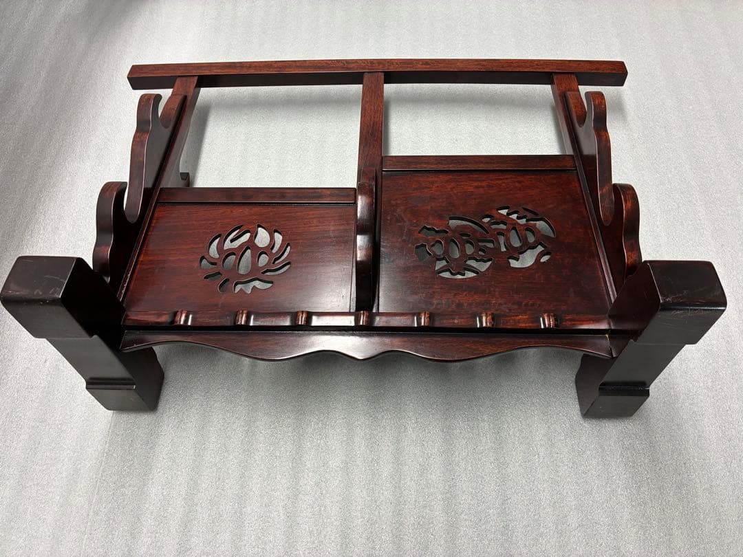 鍔透かし彫り 刀掛け 四振掛