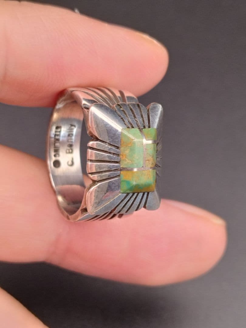 インディアンジュエリー◎リング指輪◎C.Benally◎ベナリー◎ターコイズ