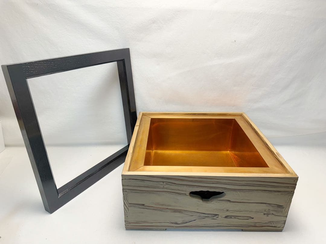 未使用 茶道具 焼杉 置炉 磨入子 炉.置炉用炭型電熱器 2点セット 元箱