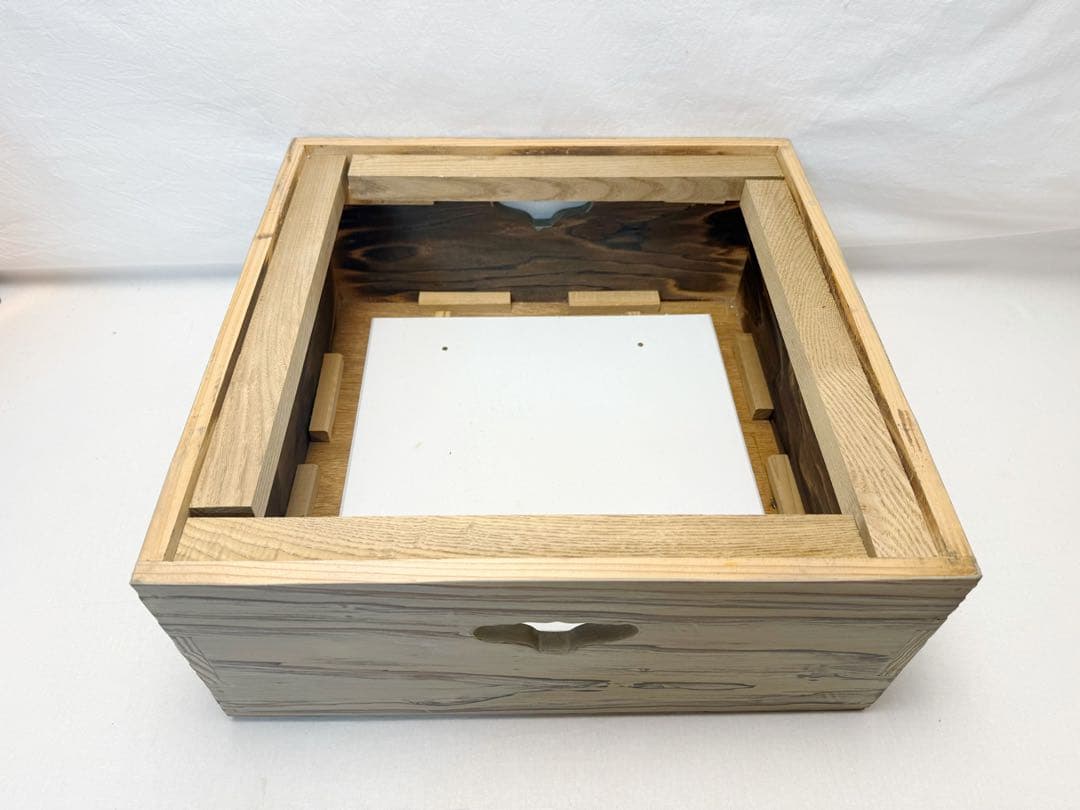 未使用 茶道具 焼杉 置炉 磨入子 炉.置炉用炭型電熱器 2点セット 元箱