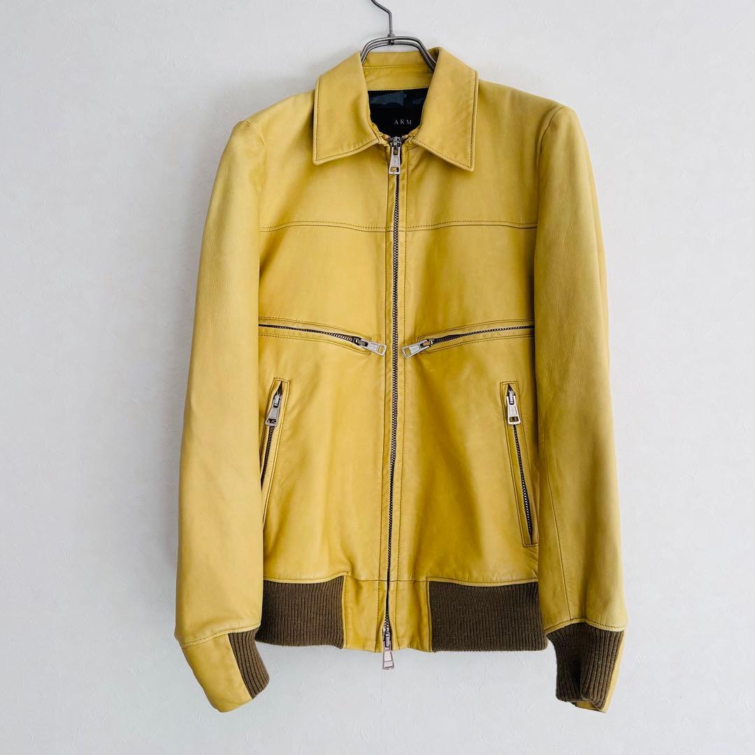 【美品】AKM エイケイエム レザージャケット シングル 羊革 ライダース