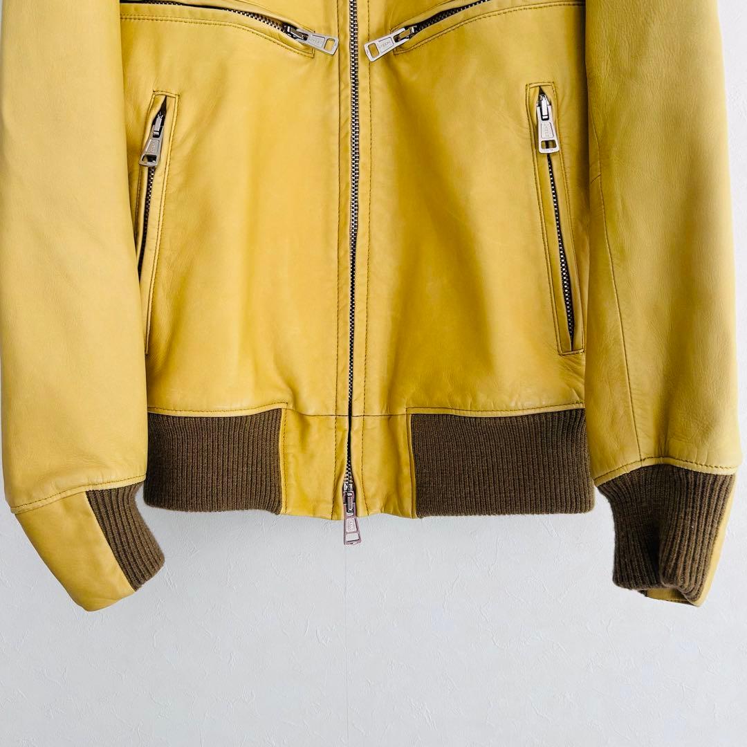 【美品】AKM エイケイエム レザージャケット シングル 羊革 ライダース