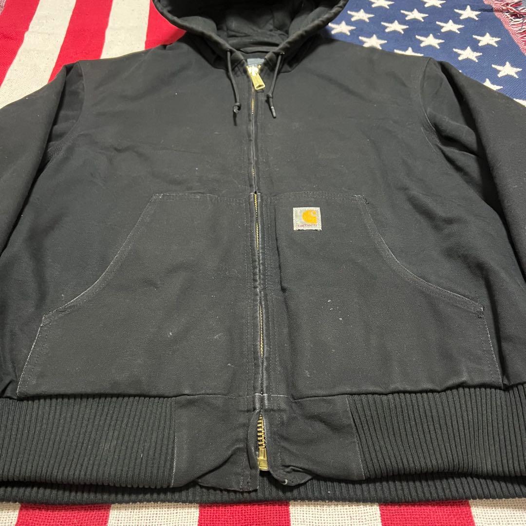 USA製 00s Carhartt カーハート ダックアクティブジャケット 黒