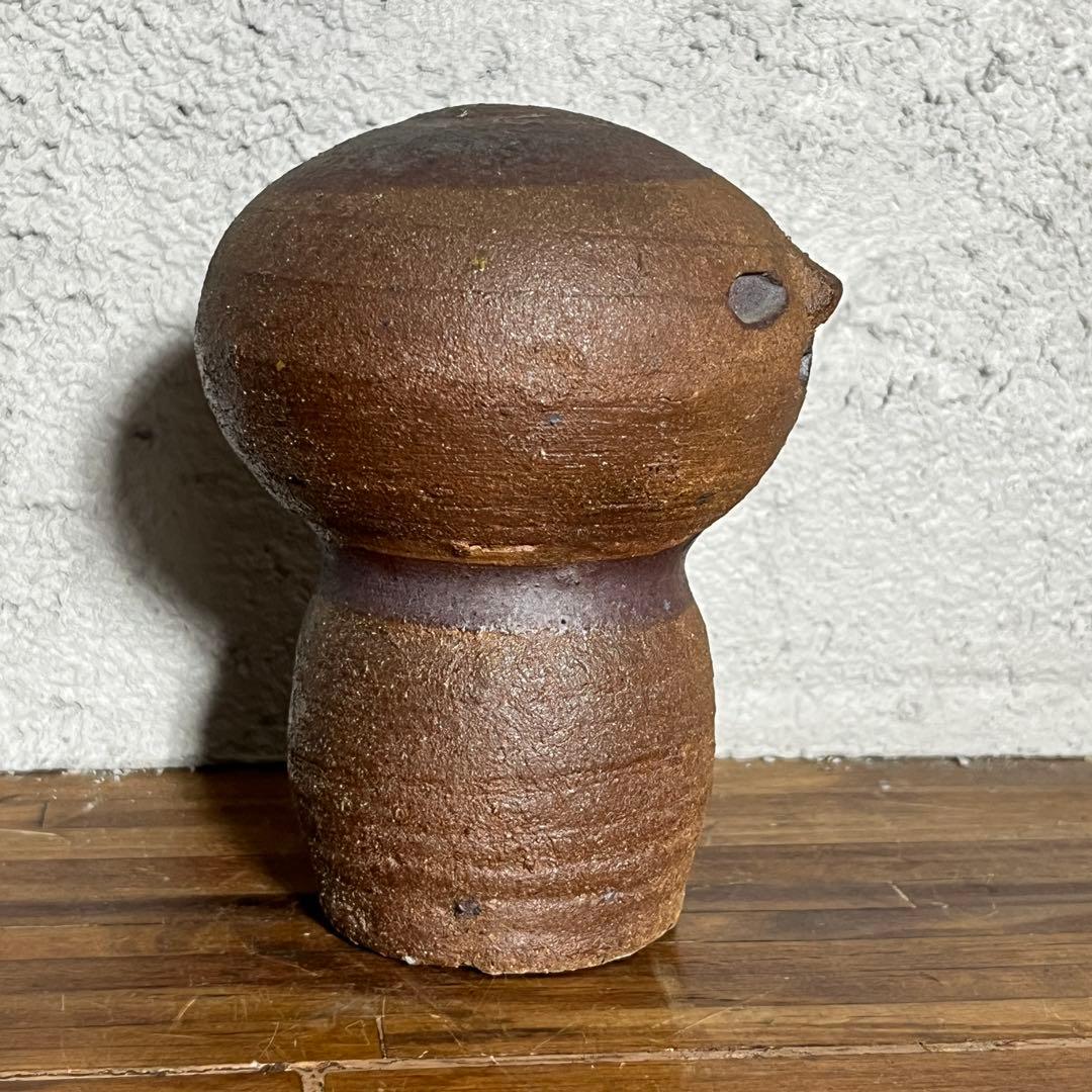 五十嵐豊 作◆陶器の人形オブジェ◆素朴な土肌と無垢な表情が魅力◆民芸・工芸作品