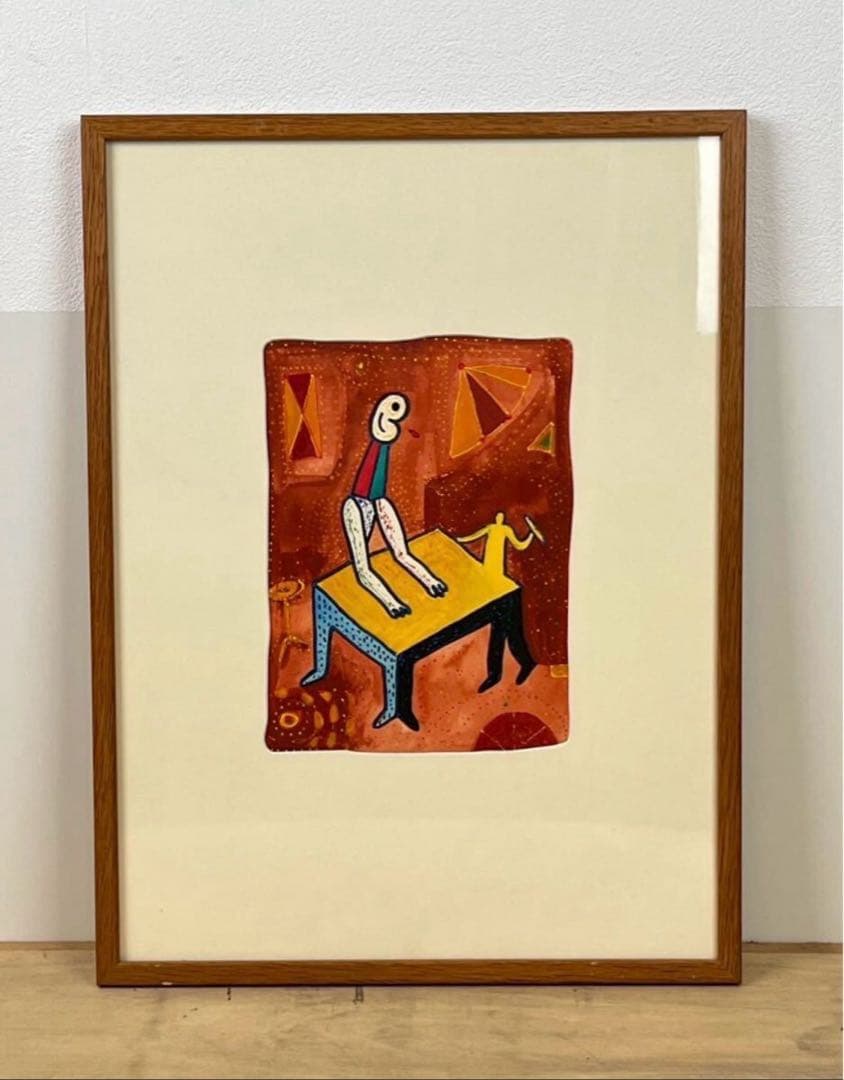 綿引明浩 無題 油彩 抽象画 押印あり 東京藝術大学院卒 一点物