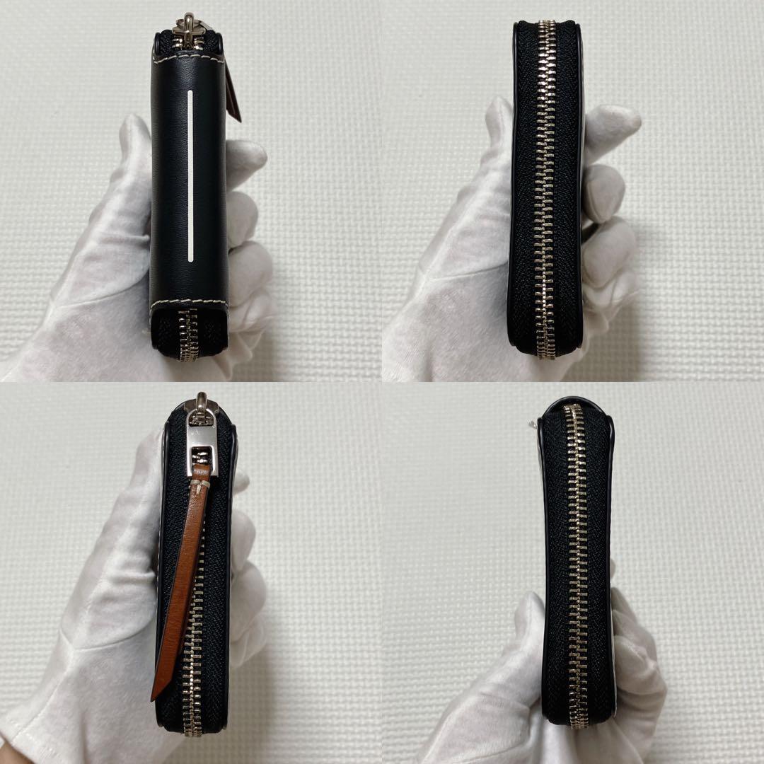 未使用TORY BURCH トリーバーチ　レザーラウンドジップ二つ折り財布　黒