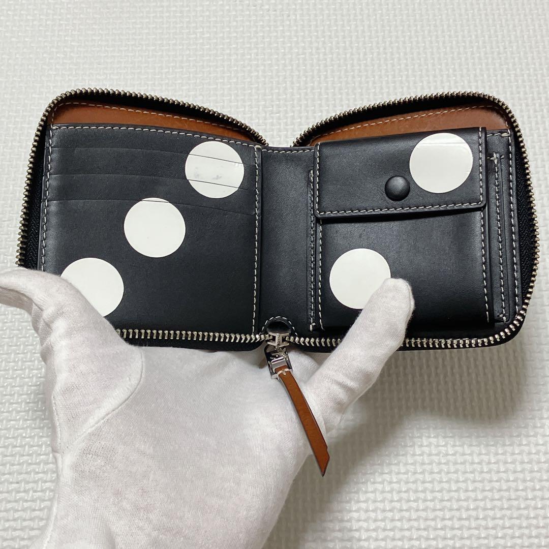 未使用TORY BURCH トリーバーチ　レザーラウンドジップ二つ折り財布　黒