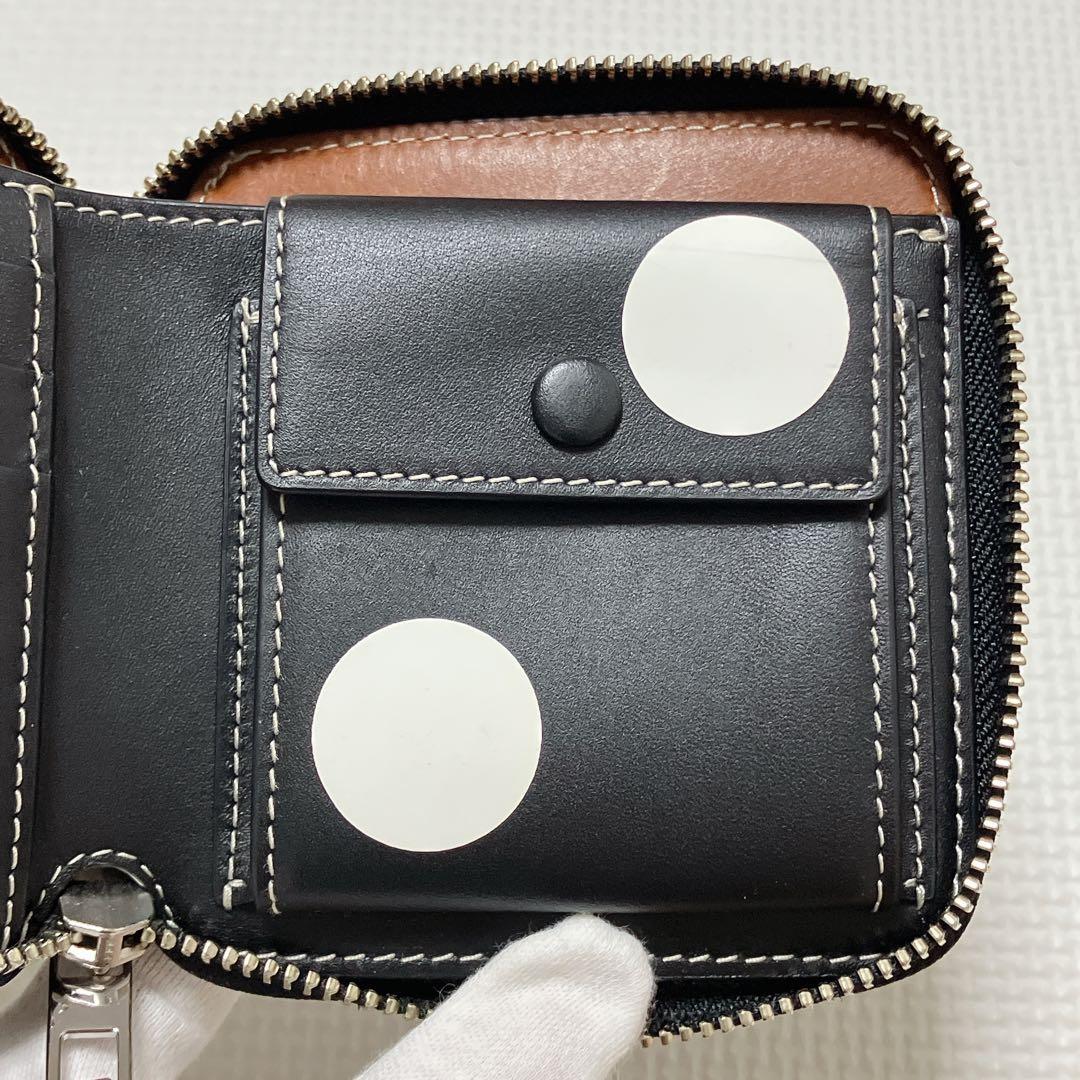 未使用TORY BURCH トリーバーチ　レザーラウンドジップ二つ折り財布　黒