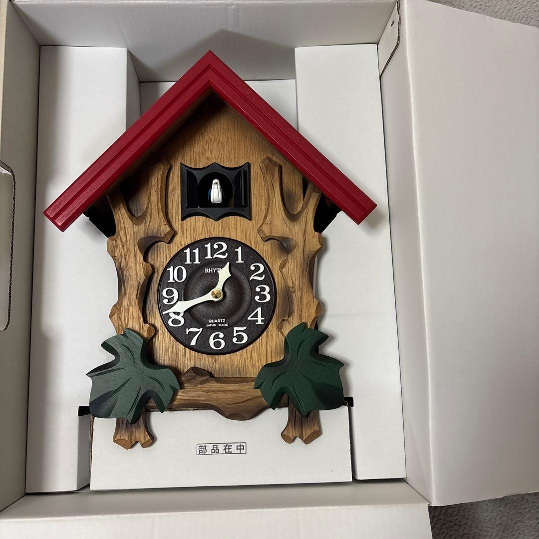 RHYTHM カッコウ時計 木製 約30cm x 25cm