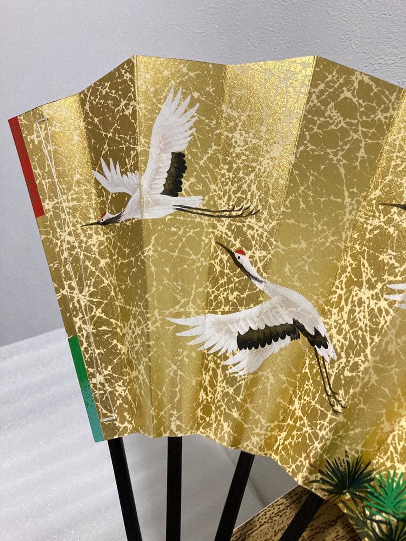 京扇子 とくの 両面 飾り扇子 鶴 百花