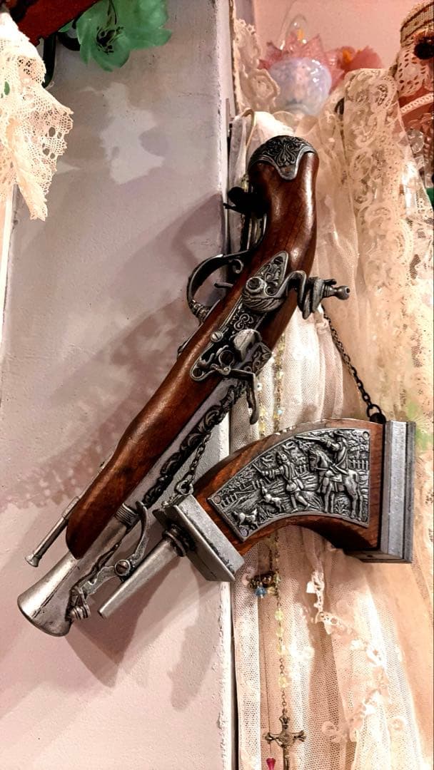 レプリカ　デリンジャー フィラデルフィア モデルガン　火薬入れ４点アンティーク