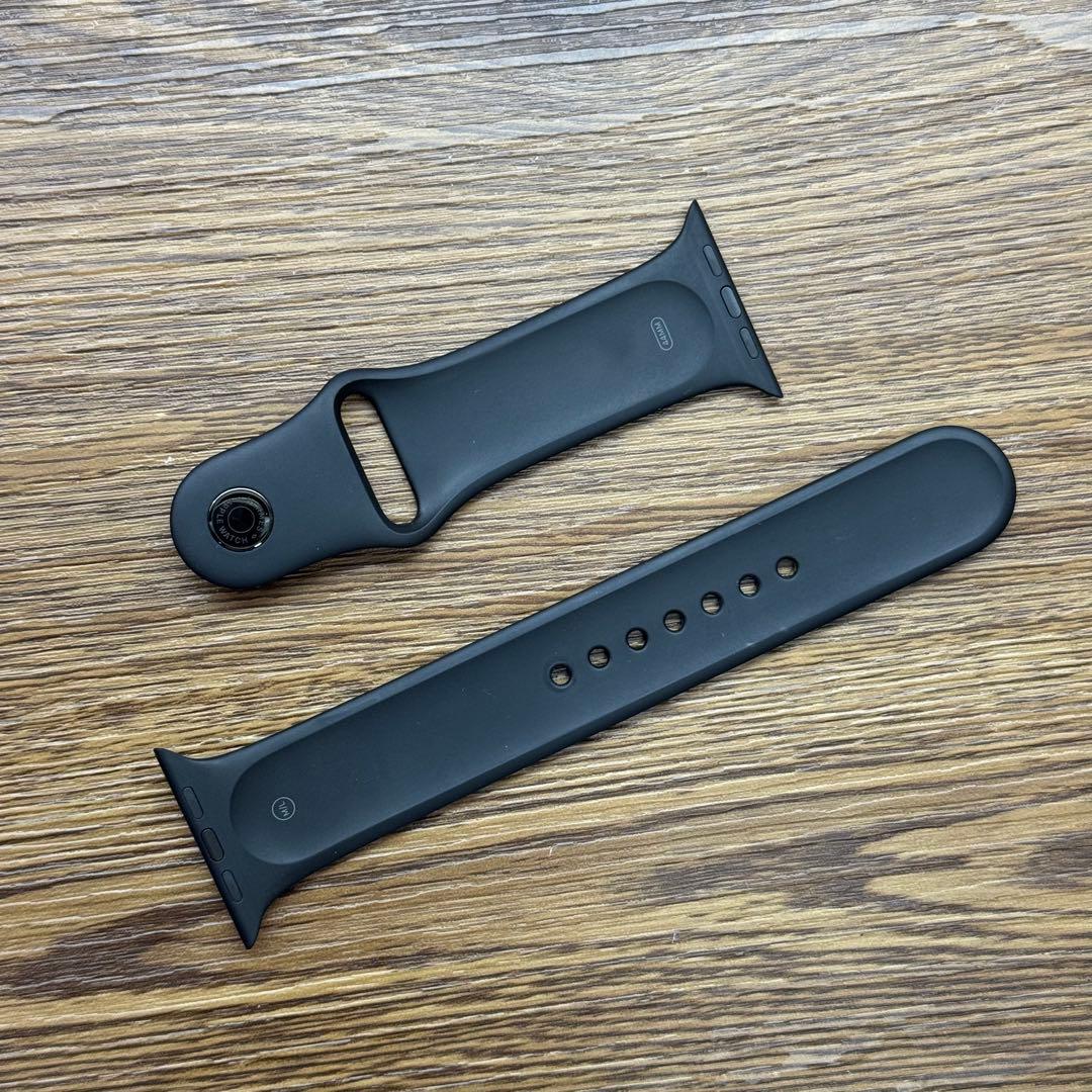 2475 Apple Watch エルメス　ブラック　黒　ラバー　スポーツバンド