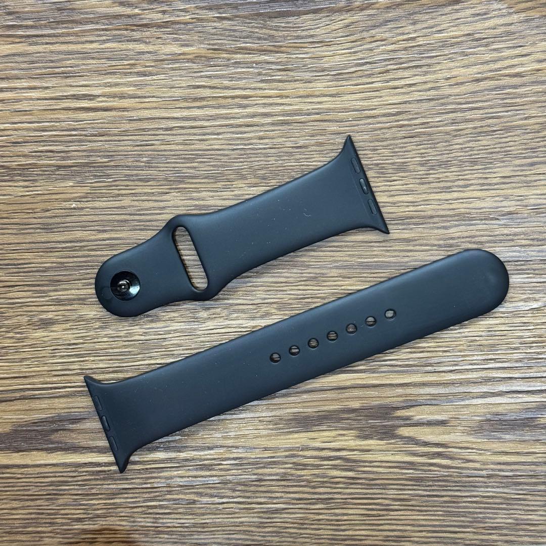 2475 Apple Watch エルメス　ブラック　黒　ラバー　スポーツバンド