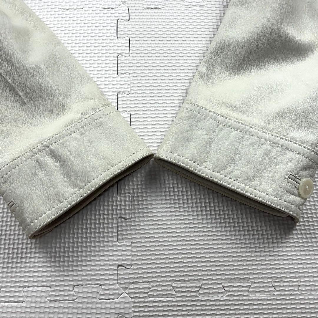 美品　ドルチェアンドガッバーナ　ラムレザージャケット　ライダース　A-2 白