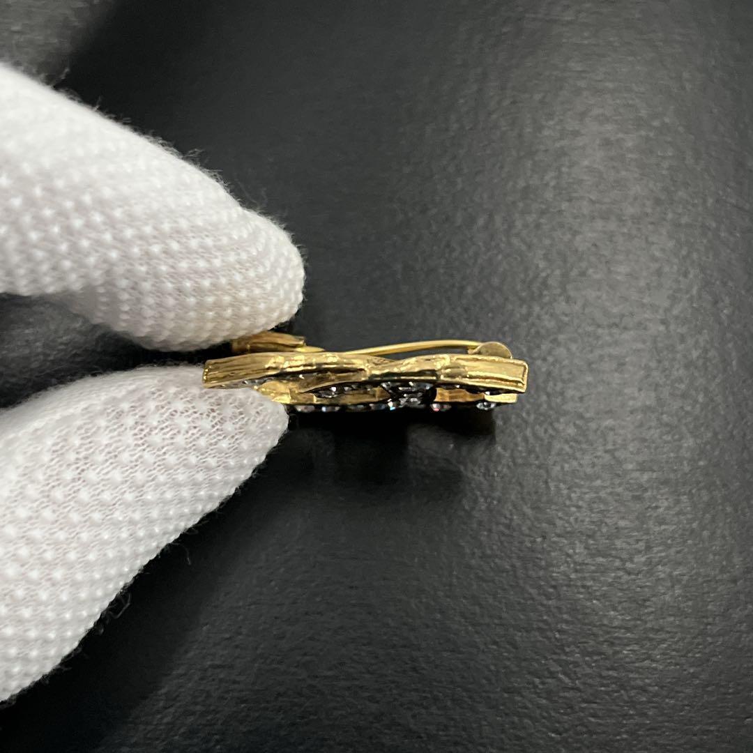 正規品　CHANEL シャネル　ブローチ　ココマーク　ラインストーン　ゴールド