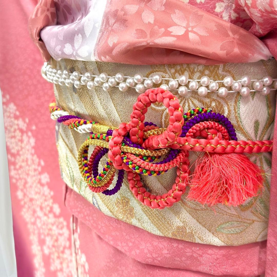 逸品 振袖7点フルセット 京都きもの友禅 桜尽くし 正絹　成人式　結婚式