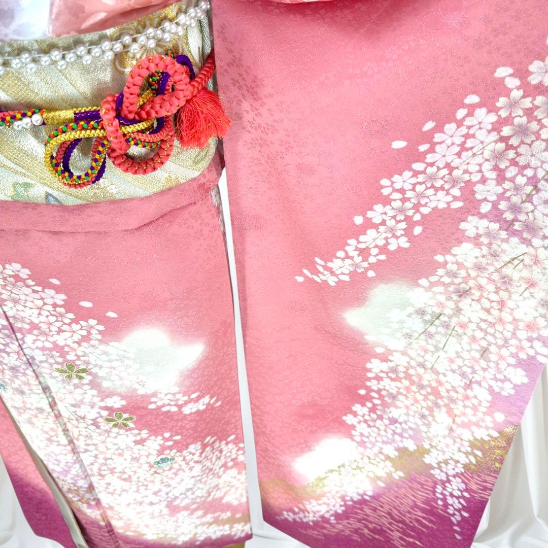 逸品 振袖7点フルセット 京都きもの友禅 桜尽くし 正絹　成人式　結婚式